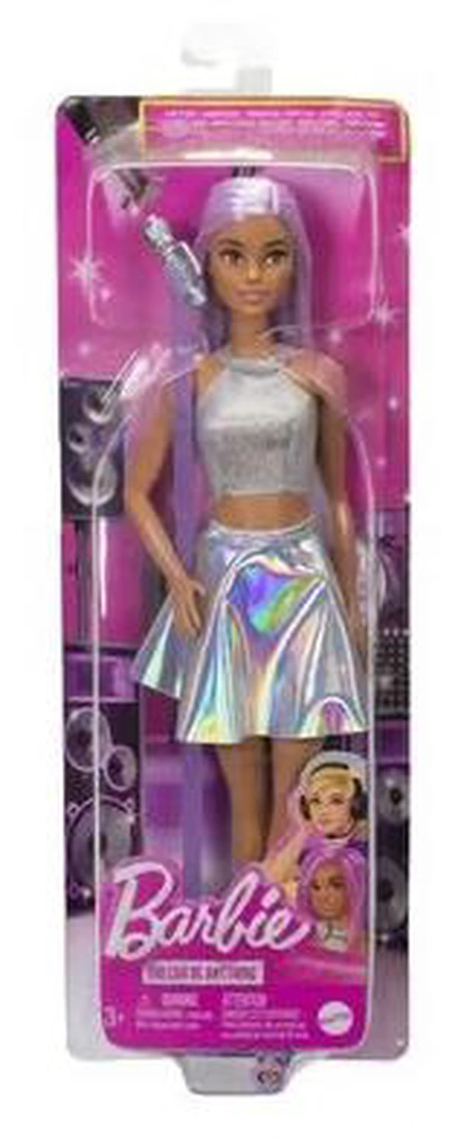 Main image of Barbie Pop Star Doll Dressed In Iridescent Skirt with Microphone