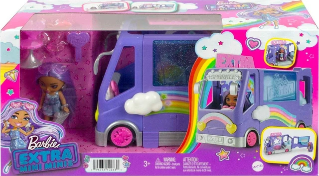 Main image of Barbie Extra Mini Minis Vehicle Playset, Tour Bus