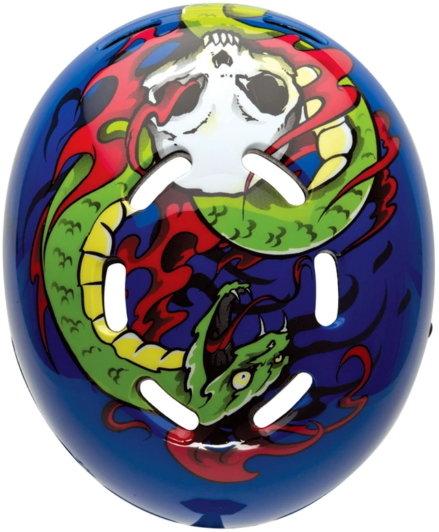 Main image of BELL Toddler Maniac Bike Helmet, Blue Snake Flames