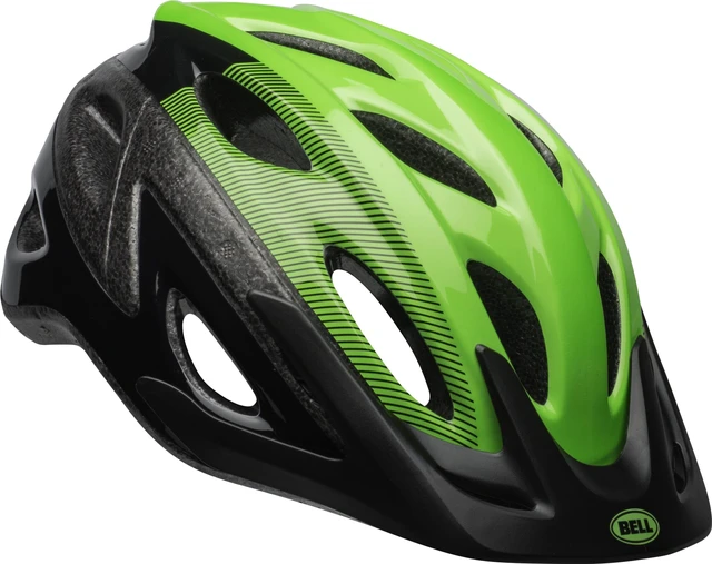 Main image of Bell Axle Bike Helmet, Black/Green, Adult 14+ (54-61cm)