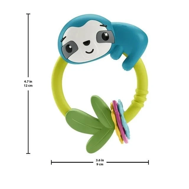 Alt view image 2 of 2 - Fisher-Price Slide & Clack Sloth Baby Teether Toy Sensory Activity