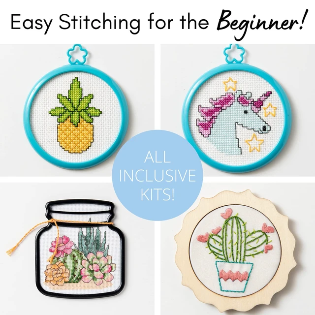 Alt view image 4 of 6 - Bucilla 47907E My 1st Stitch Counted Cross Stitch Kit, 4", Greenhouse