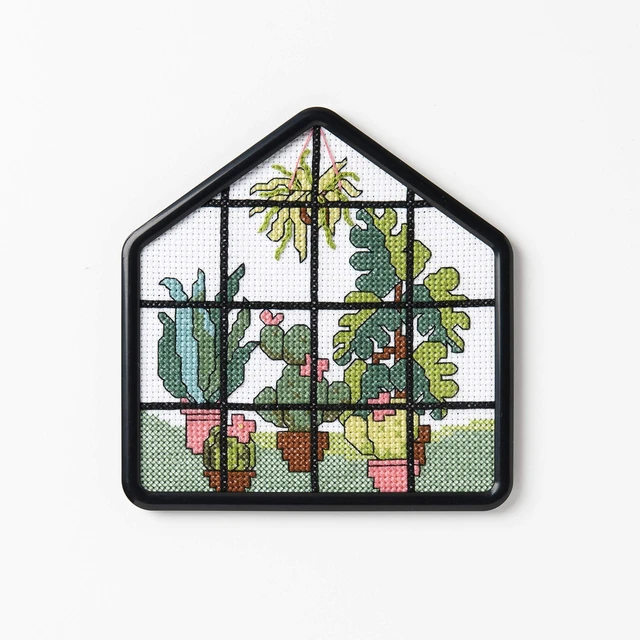 Alt view image 2 of 6 - Bucilla 47907E My 1st Stitch Counted Cross Stitch Kit, 4", Greenhouse