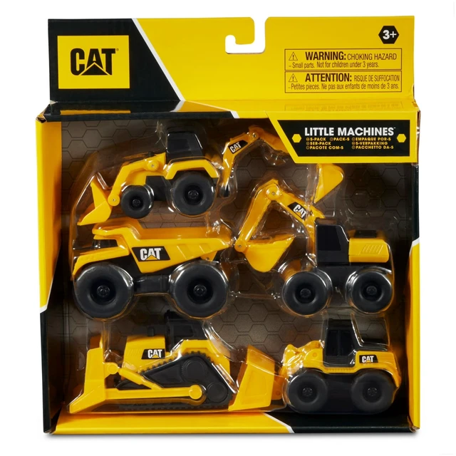 Main image of CAT Construction Toys, Little Machines 5pk Truck Toy Set