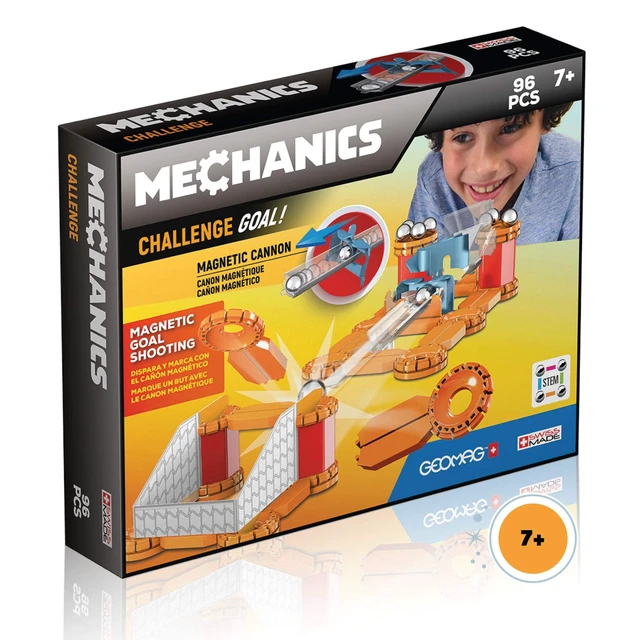 Main image of Geomag Magnetic Toys Magnets for Kids Mechanics Goal Challenge Educational Board Game & Building Set Swiss-Made Age 7+ 96 Piece, Multicolor (769)