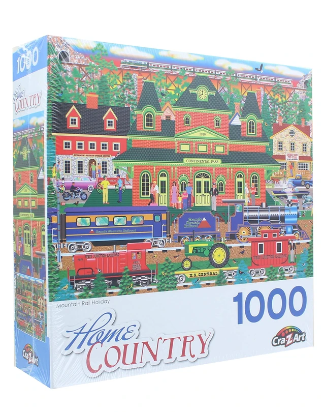 Alt view image 2 of 5 - RoseArt - Home Country - Mountain Rail Holiday - 1000 Piece Jigsaw Puzzle for Adults