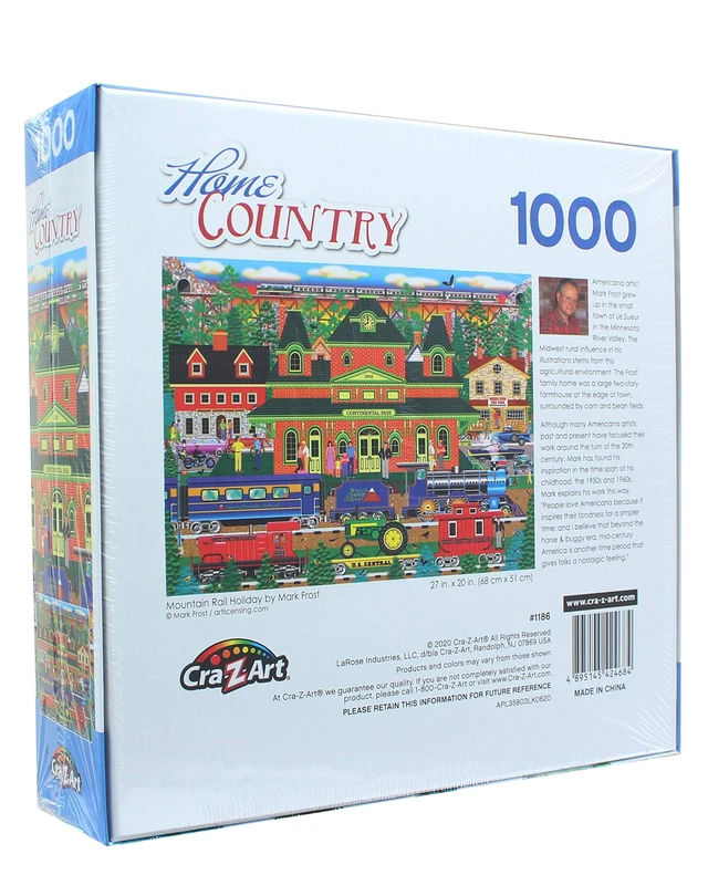 Alt view image 3 of 5 - RoseArt - Home Country - Mountain Rail Holiday - 1000 Piece Jigsaw Puzzle for Adults