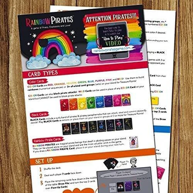 Alt view image 3 of 4 - Goliath Games Rainbow Pirates: A Game of Piracy, Explosions and Love! | Party Games | Card Games | for 2-5 Players | Ages 7+,Black