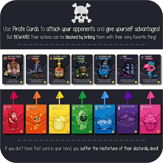 Alt view image 2 of 4 - Goliath Games Rainbow Pirates: A Game of Piracy, Explosions and Love! | Party Games | Card Games | for 2-5 Players | Ages 7+,Black