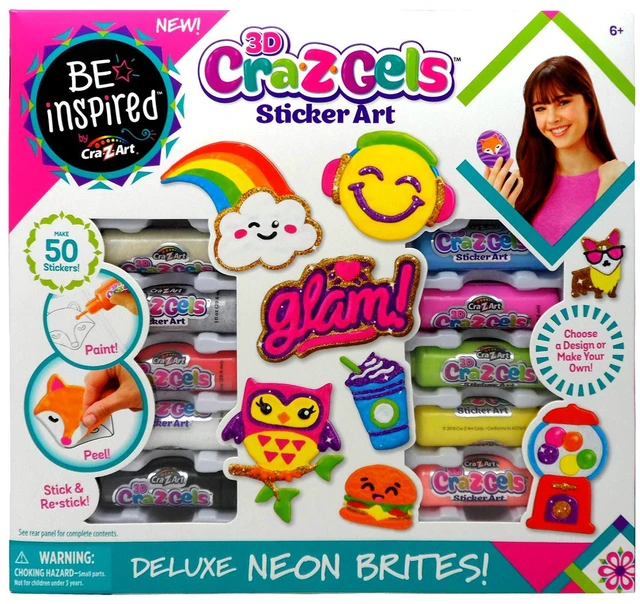 Main image of Cra-Z-Art Be Inspired 3D CRA-Z-Gels Sticker Art Deluxe Neon Brites!
