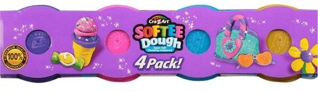 Alt view image 2 of 2 - Cra-Z-Art Softee Dough, Super Soft, Glitter, 4 Pack