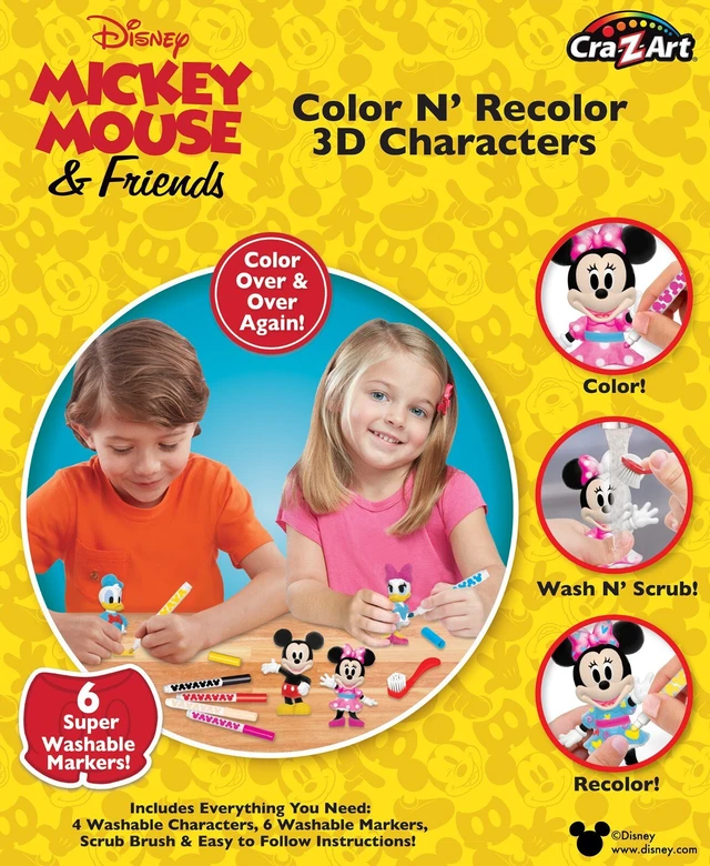 Alt view image 6 of 6 - Cra-Z-art Disney Mickey Mouse Color, Scrub, and Re-color Activity Set