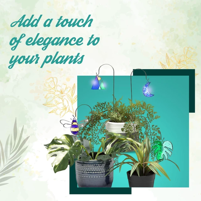 Alt view image 2 of 7 - Craft Crush Plant Charms Kit Makes 4 Suncatcher Charms for Plants Metal Garden Stakes & Decorative Ornaments for Plant Lovers, Gift, Home Decor, Teens & Adults - DIY Art & Craft Kit - Ages 13+
