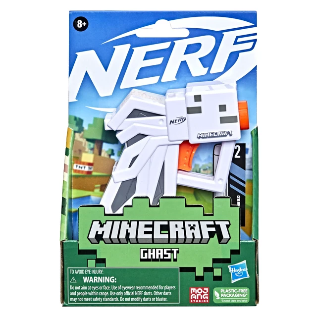 Alt view image 3 of 7 - Nerf MicroShots Minecraft Ghast Mini Blaster, Includes 2 Official Elite Darts, Christmas Stocking Stuffers, Minecraft Ghast Mob Design