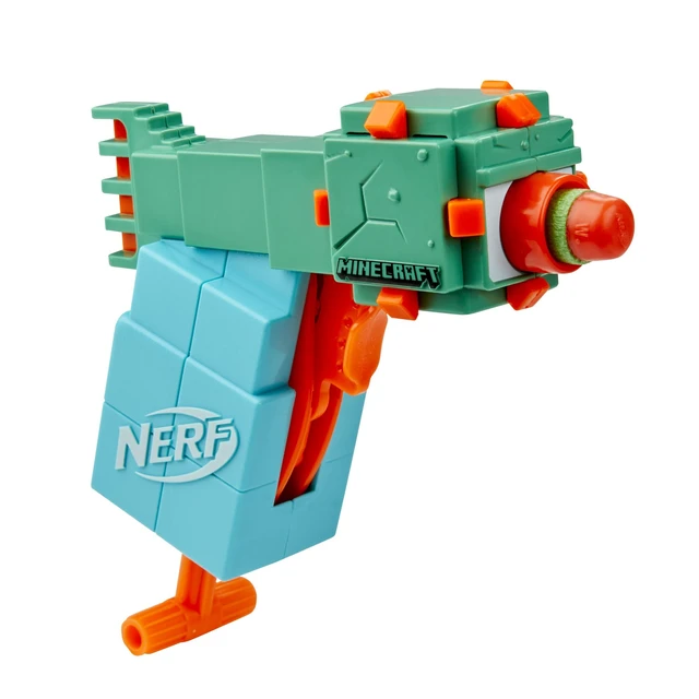 Alt view image 5 of 6 - Nerf MicroShots Minecraft Guardian Mini Blaster, Minecraft Guardian Mob Design, Includes 2 Official Elite Darts, Priming Handle