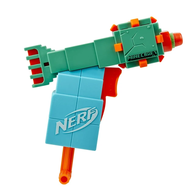 Alt view image 6 of 6 - Nerf MicroShots Minecraft Guardian Mini Blaster, Minecraft Guardian Mob Design, Includes 2 Official Elite Darts, Priming Handle