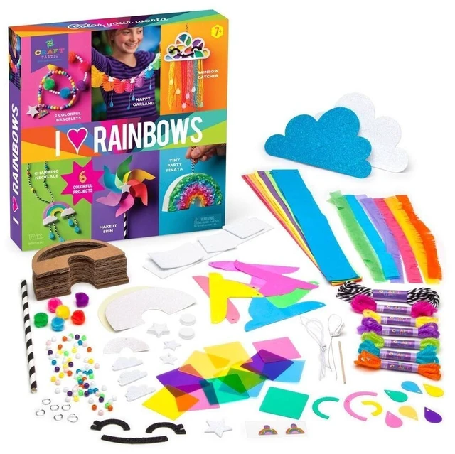 Alt view image 5 of 7 - Craft-tastic I Love Rainbows Craft Kit Make 6 Colorful Arts & Crafts Projects