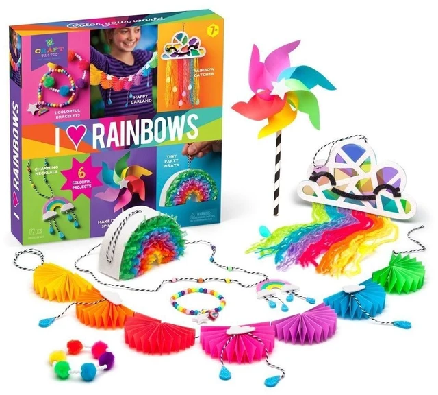 Alt view image 6 of 7 - Craft-tastic I Love Rainbows Craft Kit Make 6 Colorful Arts & Crafts Projects