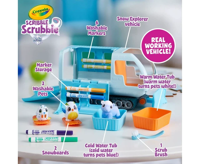 Alt view image 7 of 7 - Crayola Scribble Scrubbie Pets Arctic Snow Explorer, Color & Wash Creative Toy, Gift for Kids, Age 3, 4, 5, 6
