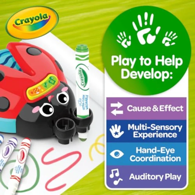 Alt view image 4 of 7 - Crayola Musical Color Bug, Toddler Sensory Toy, Ladybug Toy for Kids, Arts & Crafts, Gifts for Toddlers, Ages 2, 3, 4
