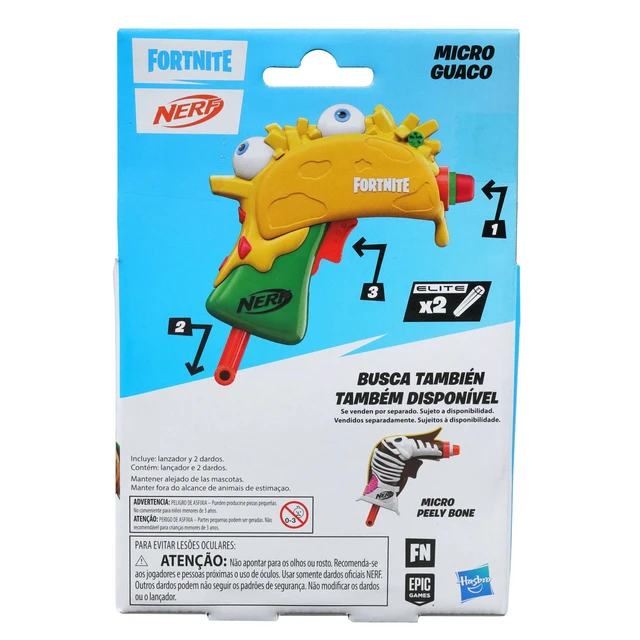 Alt view image 4 of 4 - Nerf Microshot Fortnite Guaco Mini Blaster - Includes 2 Elite Darts, Genuine Blaster F7673