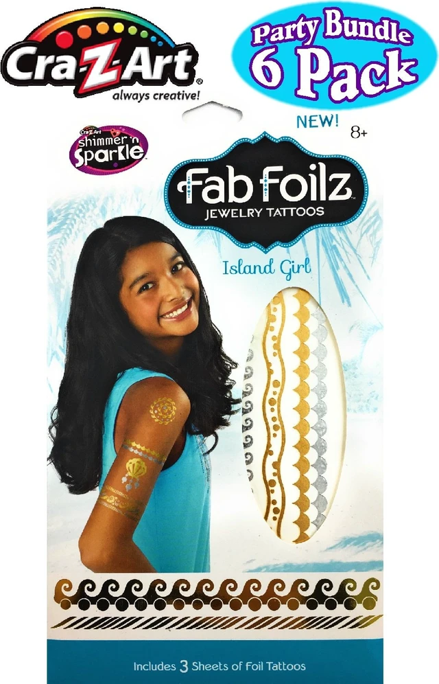 Alt view image 5 of 6 - Fab Foilz Temporary Tattoos Gift Set Party Bundle - 6 Pack (Over 200 Tattoos)