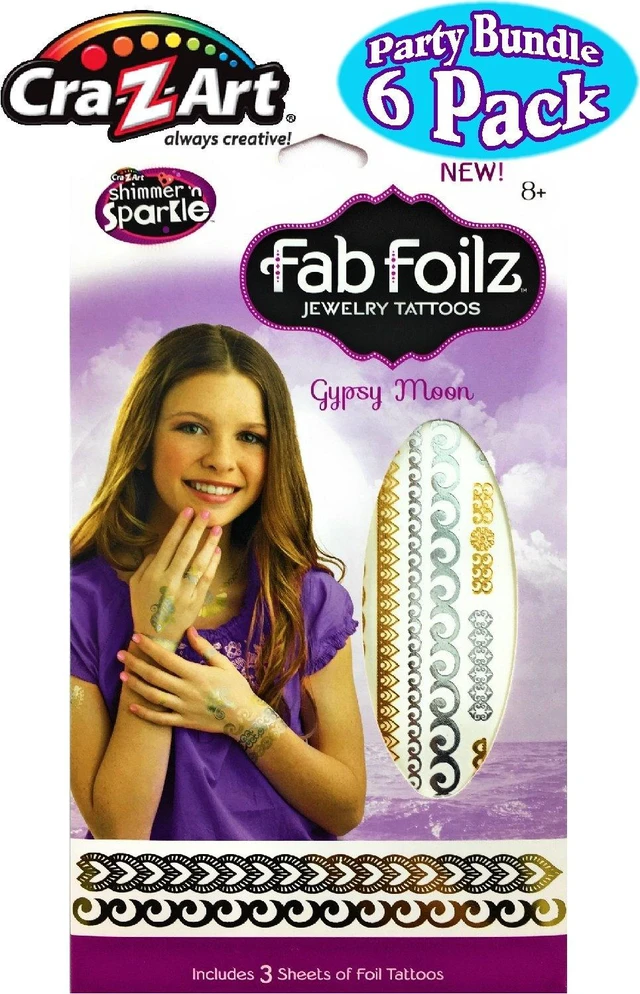 Alt view image 4 of 6 - Fab Foilz Temporary Tattoos Gift Set Party Bundle - 6 Pack (Over 200 Tattoos)