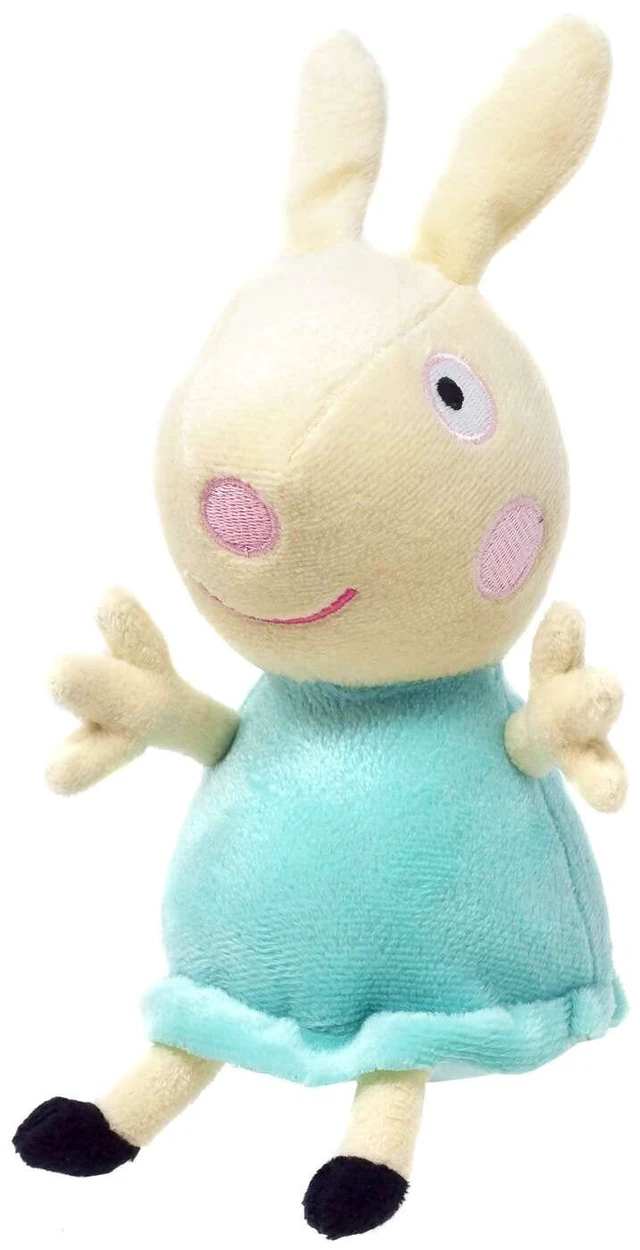 Main image of Peppa Pig Super Soft & Cuddly 8 Inch Plush Toy, Rebecca Rabbit In Blue Dress