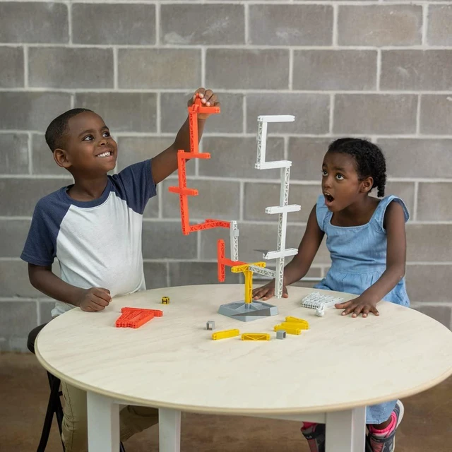 Alt view image 5 of 7 - Fat Brain Toys Upstruction - 2-Player Game of Building Without Tumbling, Ages 8+
