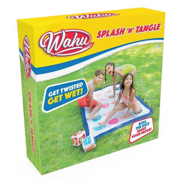 Alt view image 6 of 7 - Wahu Splash 'N' Tangle Water Game for Kids Ages 5+ and Adults, Kids Outdoor Twister Water Game with Play Mat, Hose Connector, and 2 Dice, Multicolor