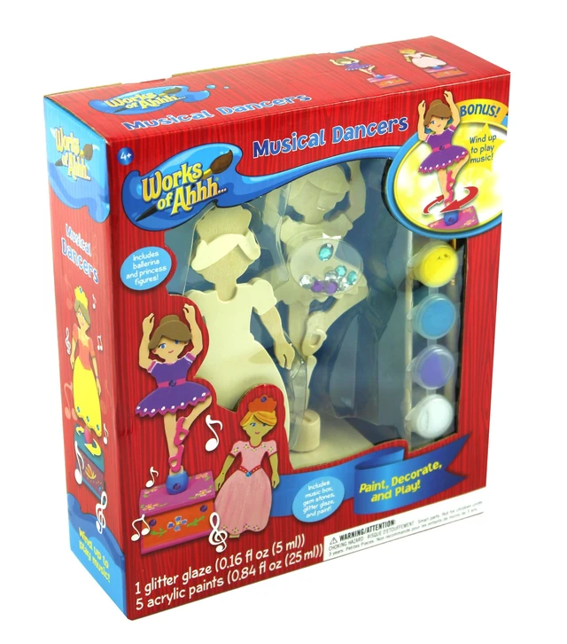 Alt view image 2 of 7 - MasterPieces Works of Ahhh Musical Dancers Wood Paint Kit, Set of 2