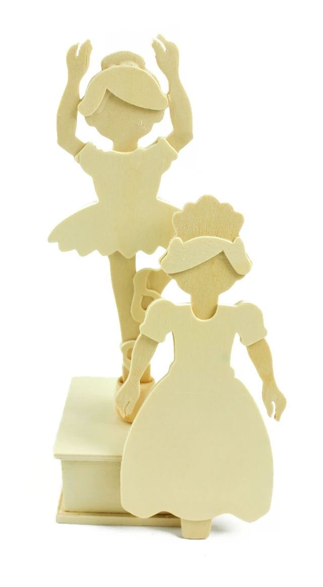 Alt view image 3 of 7 - MasterPieces Works of Ahhh Musical Dancers Wood Paint Kit, Set of 2