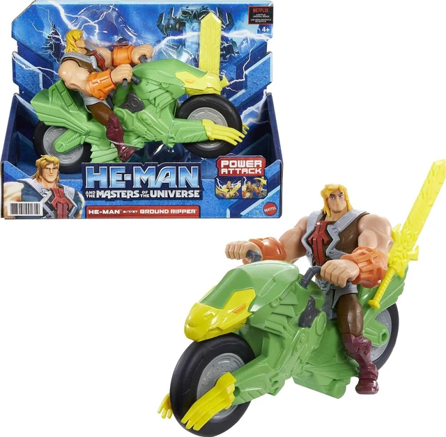 Main image of Masters of the Universe He-Man and The Action Figure + Vehicle Based on Animated Series, Articulated Battle Characters, Gift for 4 Years and Older