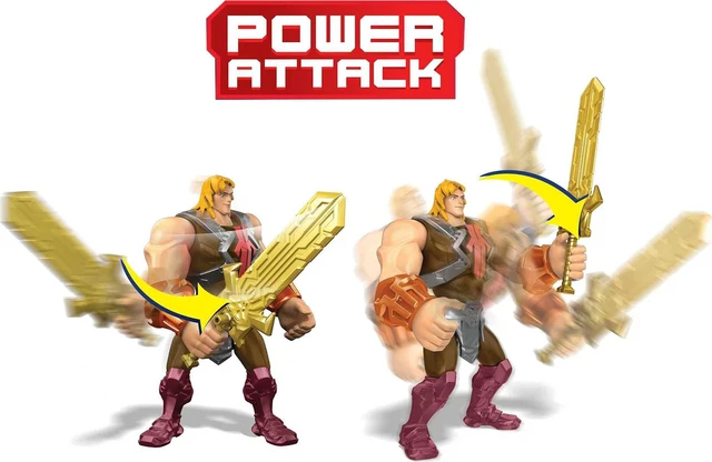 Alt view image 3 of 6 - Masters of the Universe He-Man and The Action Figure + Vehicle Based on Animated Series, Articulated Battle Characters, Gift for 4 Years and Older