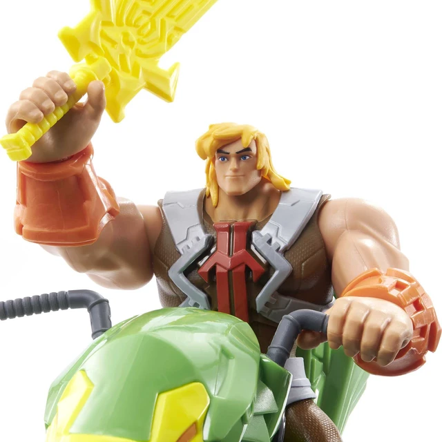 Alt view image 4 of 6 - Masters of the Universe He-Man and The Action Figure + Vehicle Based on Animated Series, Articulated Battle Characters, Gift for 4 Years and Older