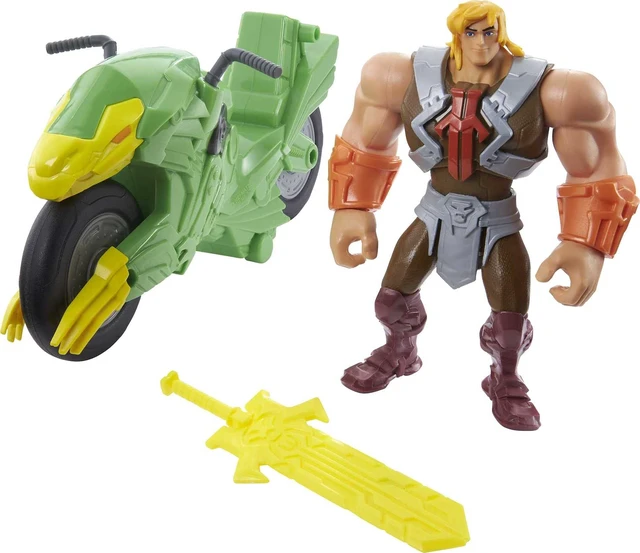 Alt view image 5 of 6 - Masters of the Universe He-Man and The Action Figure + Vehicle Based on Animated Series, Articulated Battle Characters, Gift for 4 Years and Older
