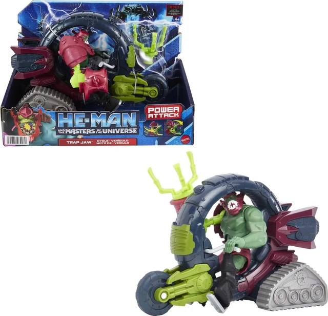 Main image of He-Man and The Masters of the Universe Trap Jaw & Vehicle Set, Vehicle with 5.5-in Action Figure & Accessory Inspired by MOTU Netflix Animated Series, Collectible Toy for Kids Ages 4 Years & Older