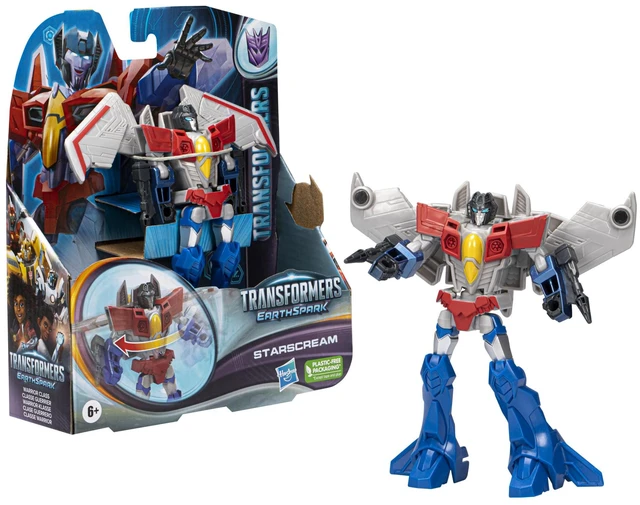 Main image of Transformers Toy EarthSpark Warrior Class Starscream Action Figure, Robot Toy for Children from 6, 12.5 cm