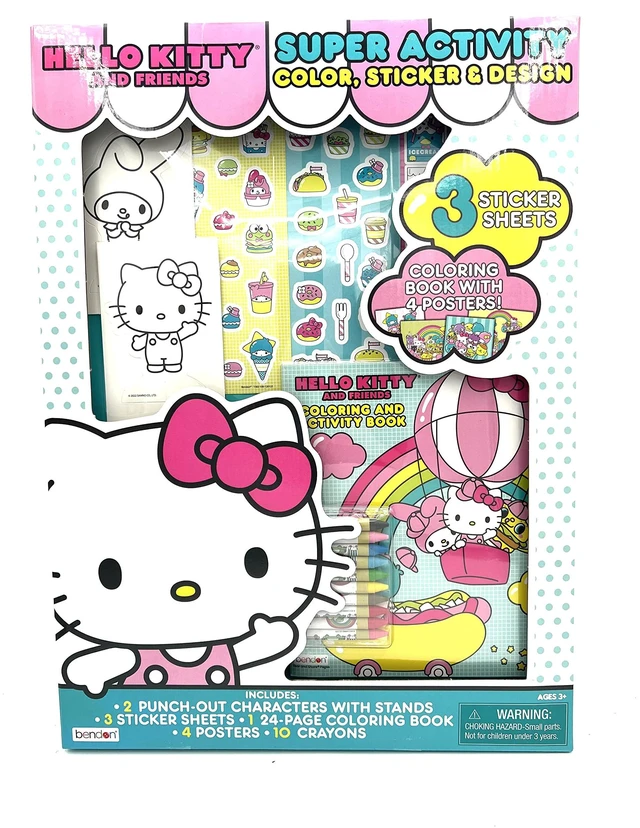 Main image of Hello Kitty Super Acitivty Set for Kids, Girls - Bundle with Color, Sticker, Posters and Design