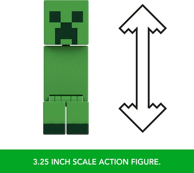Alt view image 3 of 6 - Mattel Minecraft Action Figure & Accessories 2-Pack with Creeper in 3.25-inch Scale, Collectible Toy Set