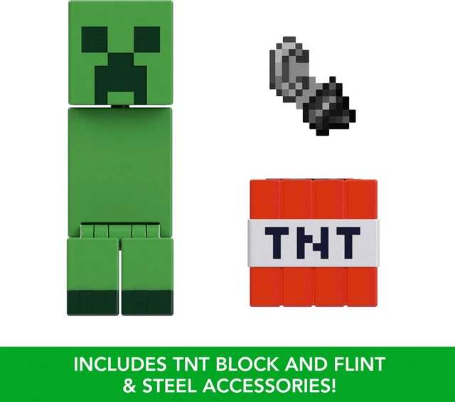 Alt view image 4 of 6 - Mattel Minecraft Action Figure & Accessories 2-Pack with Creeper in 3.25-inch Scale, Collectible Toy Set