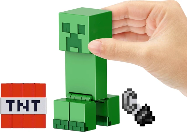Alt view image 5 of 6 - Mattel Minecraft Action Figure & Accessories 2-Pack with Creeper in 3.25-inch Scale, Collectible Toy Set