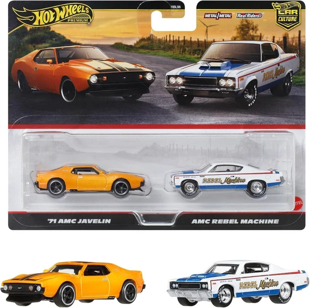 Main image of Hot Wheels Premium 2 Pack - '71 AMC Javelin/AMC Level Machine Vehicle Toy Minicar 3 Years Old and Multi JBL06