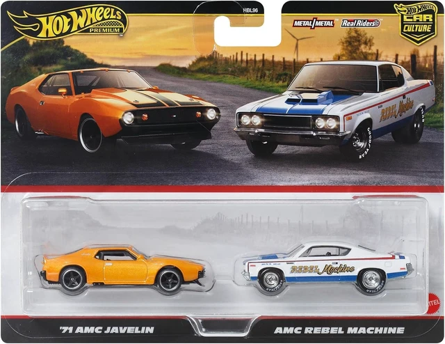 Alt view image 7 of 7 - Hot Wheels Premium 2 Pack - '71 AMC Javelin/AMC Level Machine Vehicle Toy Minicar 3 Years Old and Multi JBL06