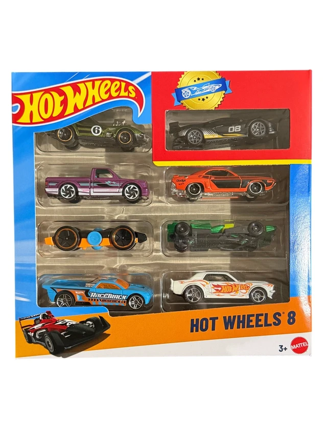 Alt view image 3 of 6 - Hot Wheels Set of 8 Basic Toy Cars & Trucks in 1:64 Scale Including 1 Exclusive