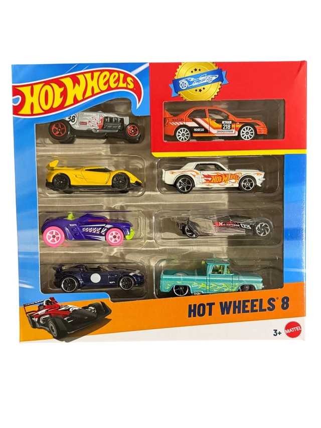 Alt view image 5 of 6 - Hot Wheels Set of 8 Basic Toy Cars & Trucks in 1:64 Scale Including 1 Exclusive