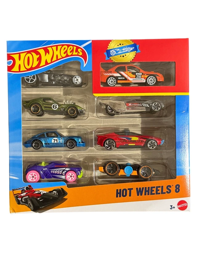 Alt view image 4 of 6 - Hot Wheels Set of 8 Basic Toy Cars & Trucks in 1:64 Scale Including 1 Exclusive