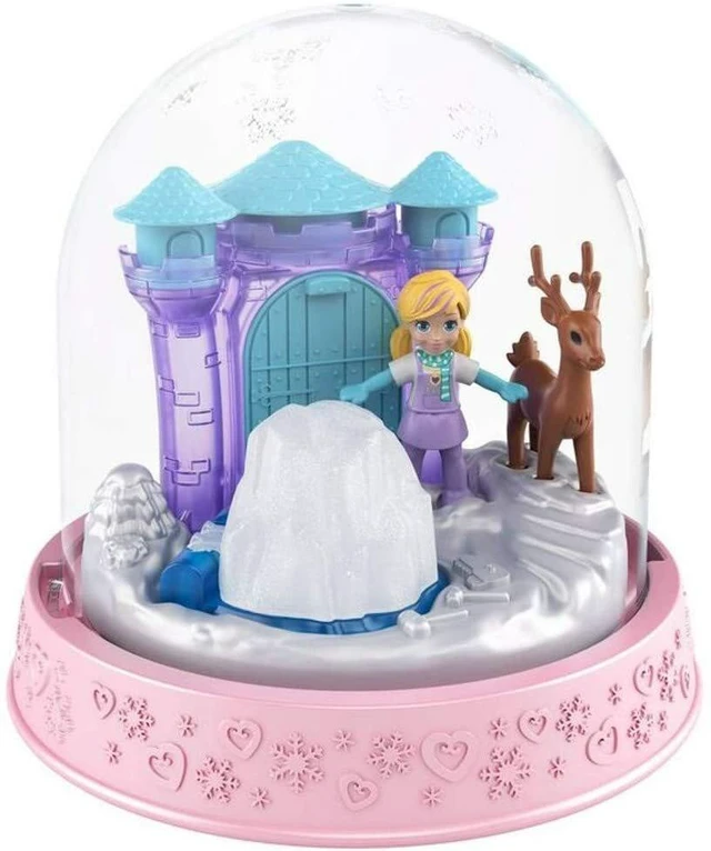 Main image of Polly Pocket Mini Snow Globe Winter Christmas Ice Palace Playset