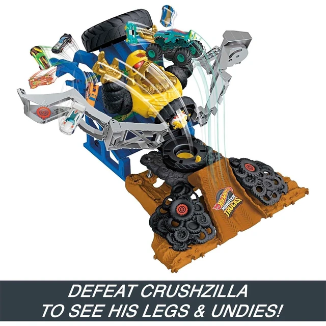 Alt view image 3 of 5 - Hot Wheels Mega Wrex Versus Crushzilla Takedown Playset