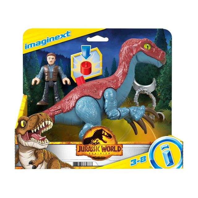Alt view image 6 of 6 - Fisher-Price Imaginext Jurassic World Dinosaur Toy Therizinosaurus & Owen Grady Figure Set for Pretend Play Preschool Kids Ages 3+ Years
